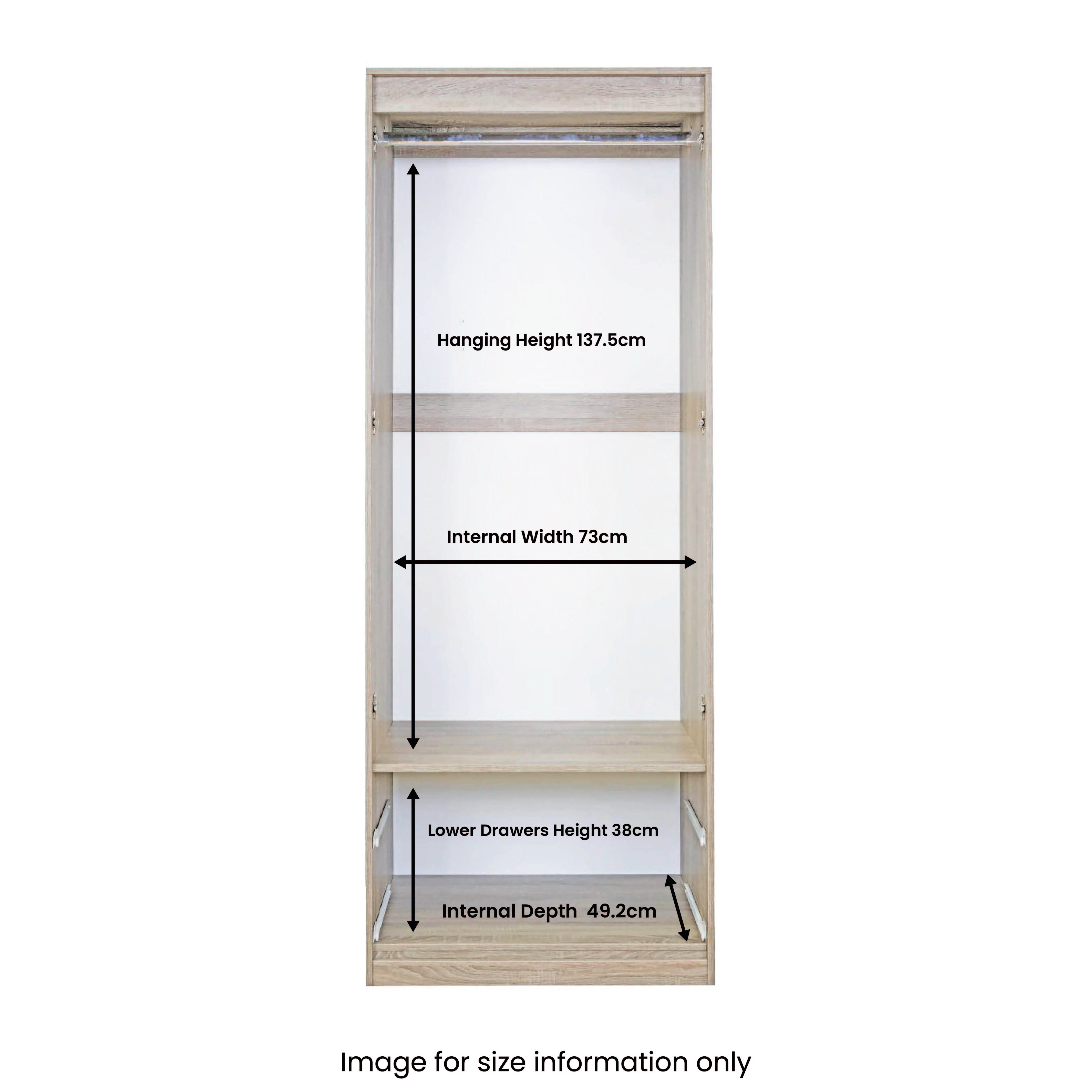 Double height store wardrobe