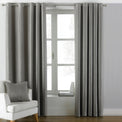 Atlantic 229X137 Eyelet Curtains Grey