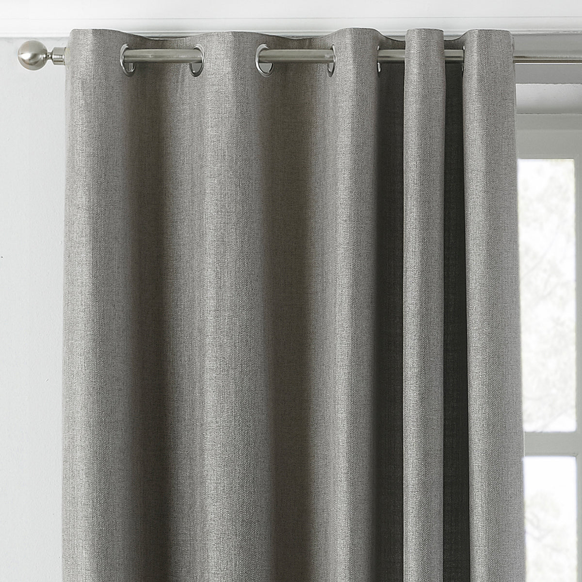 Atlantic 229X137 Eyelet Curtains Grey