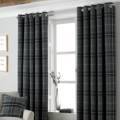 Aviemore Tartan Faux Wool Eyelet Curtains