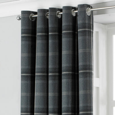 Aviemore Tartan Faux Wool Eyelet Curtains