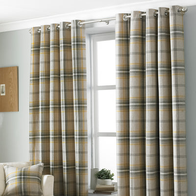 Aviemore Tartan Faux Wool Eyelet Curtains