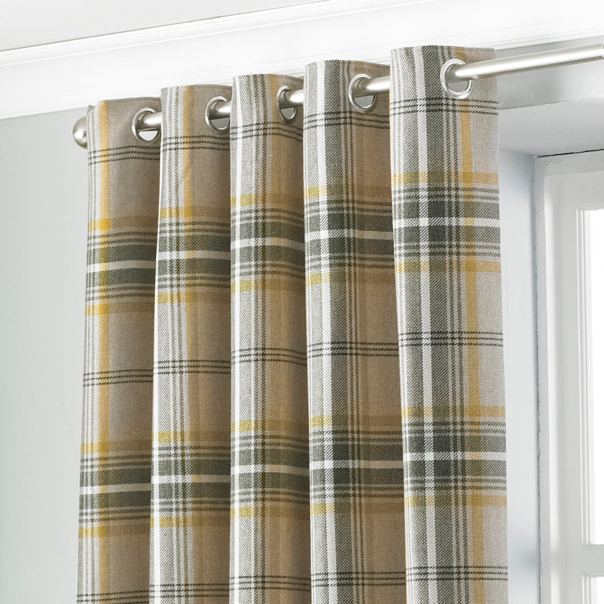 Aviemore 168X137 Eyelet Curtains Ochre