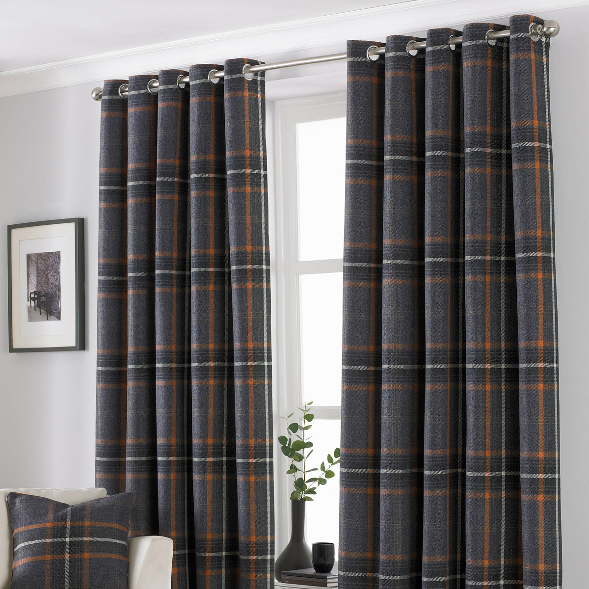 Aviemore 168X137 Eyelet Curtains Rust