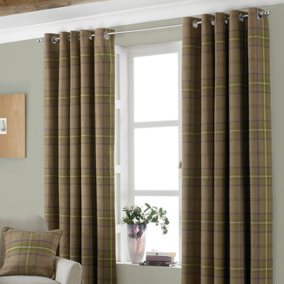 Aviemore Tartan Faux Wool Eyelet Curtains