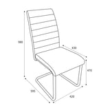 Aeron Faux Leather Dining Chair dimensions