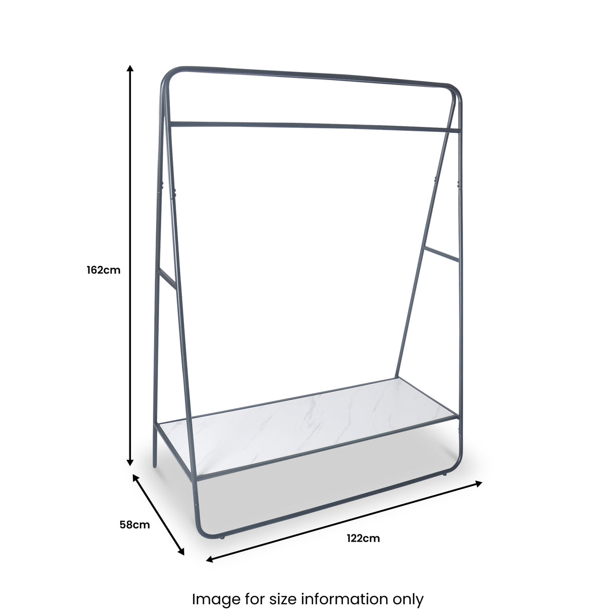 Alden Black Clothes Rail dimensions