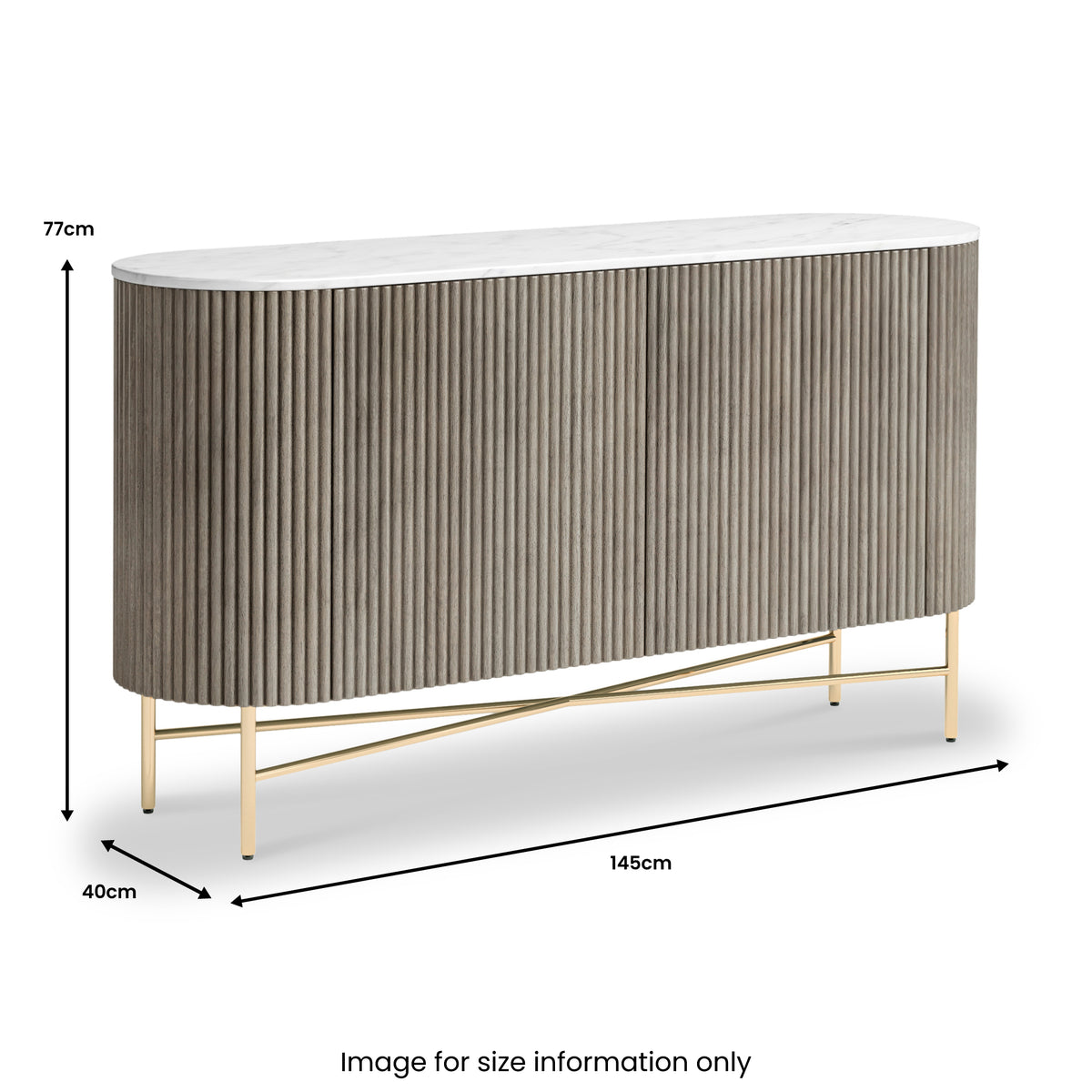 Amelie Grey Fluted Sideboard from Roseland Furniture