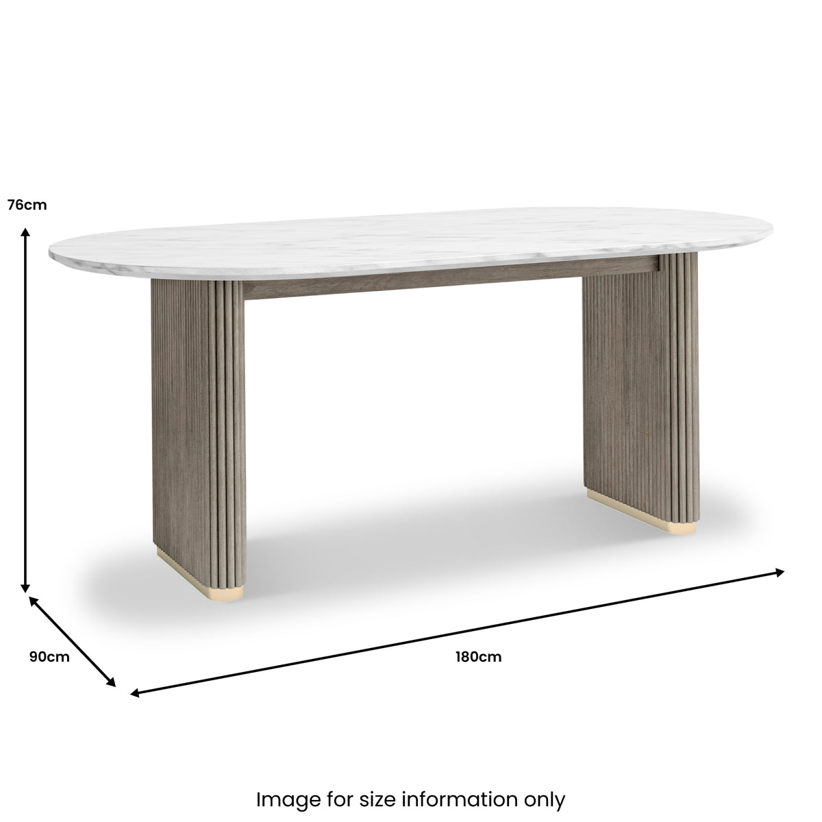 Amelie Fluted Marble Top Dining Table from Roseland Furniture