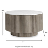 Amelie Fluted Round Coffee Table from Roseland Furniture