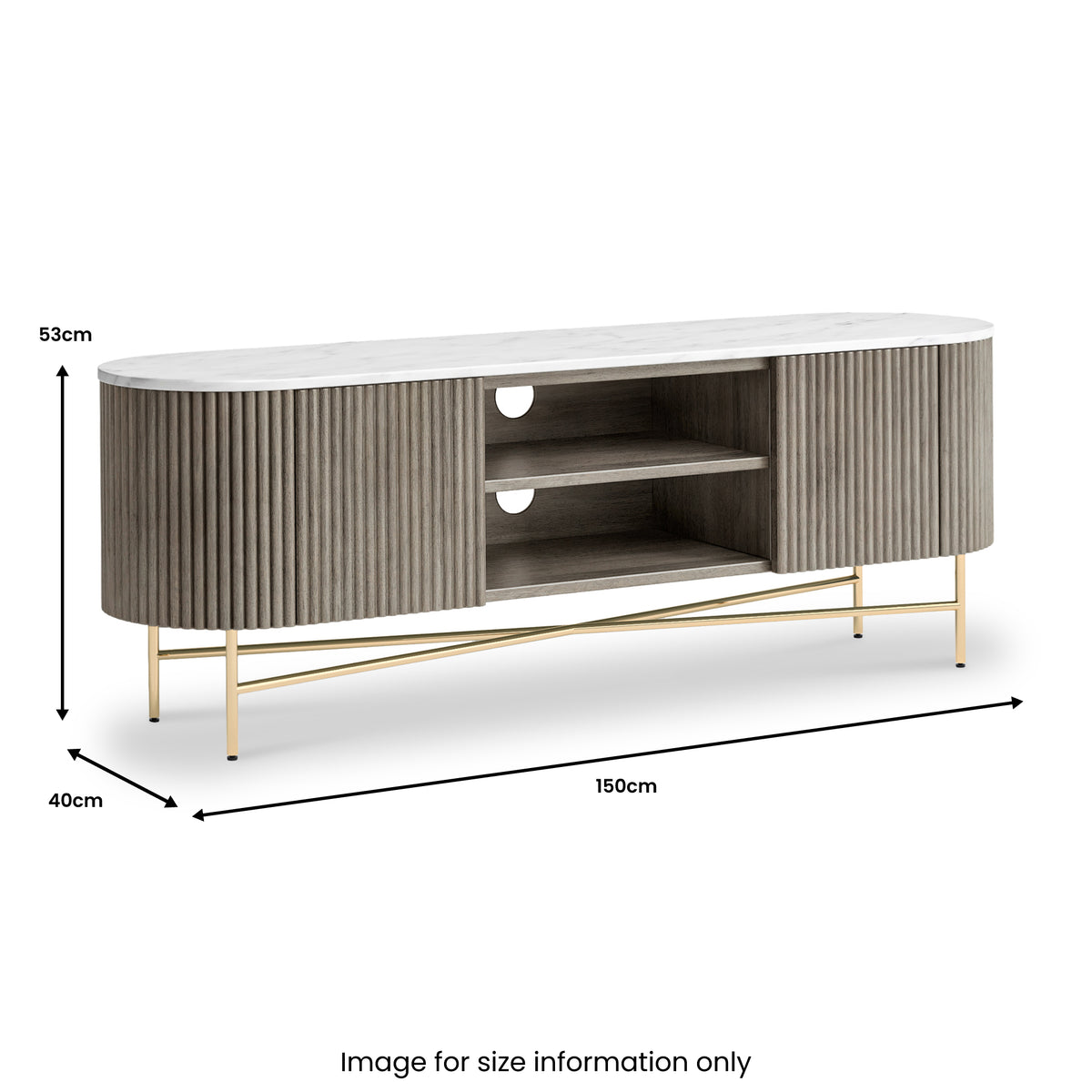 Amelie Fluted Wide TV Unit from Roseland Furniture