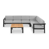 Austell Deluxe Corner Set with Teak Coffee Table