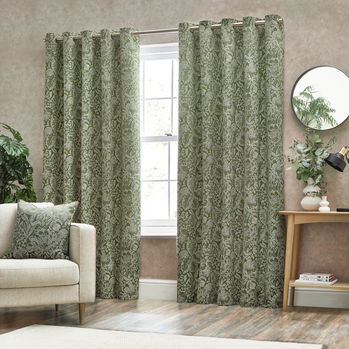 Bali 228X137 Eyelet Curtains Olive