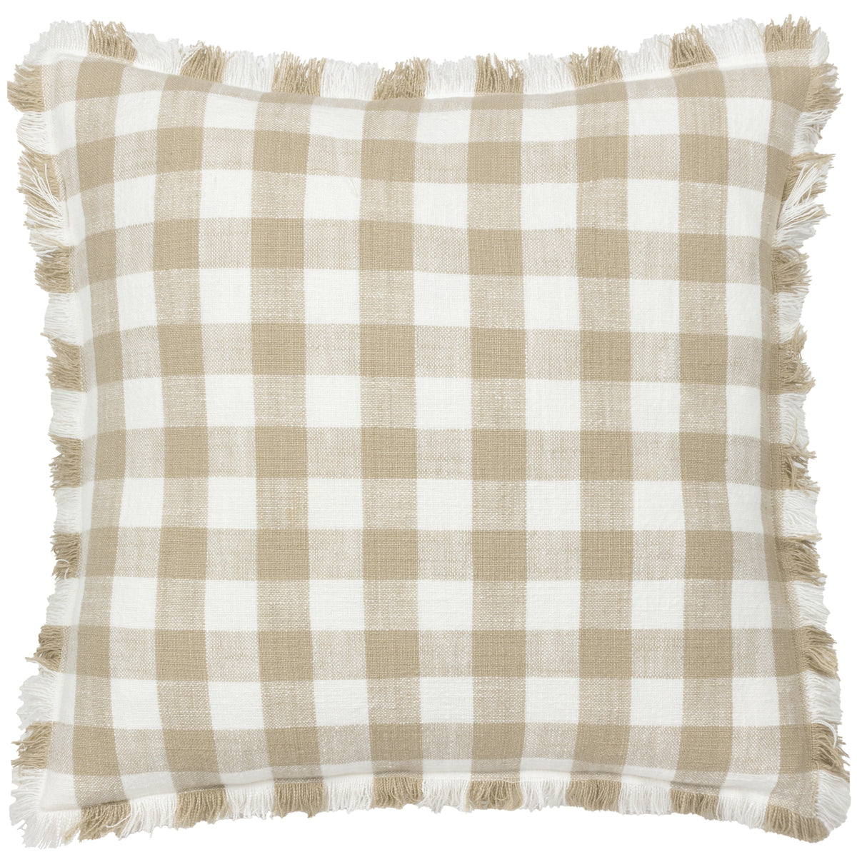 Barton Check 45X45 Polyester Cushion Natural