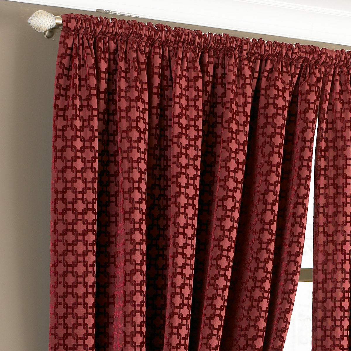 Belmont 229X229 Pencil Pleat Curtains Claret