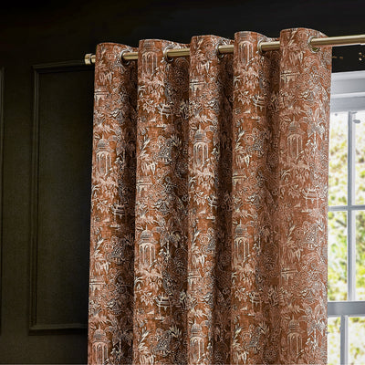 Bengal Lined Chenille Eyelet Curtains