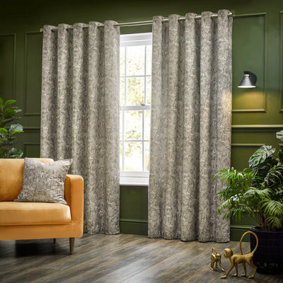 Bengal Lined Chenille Eyelet Curtains