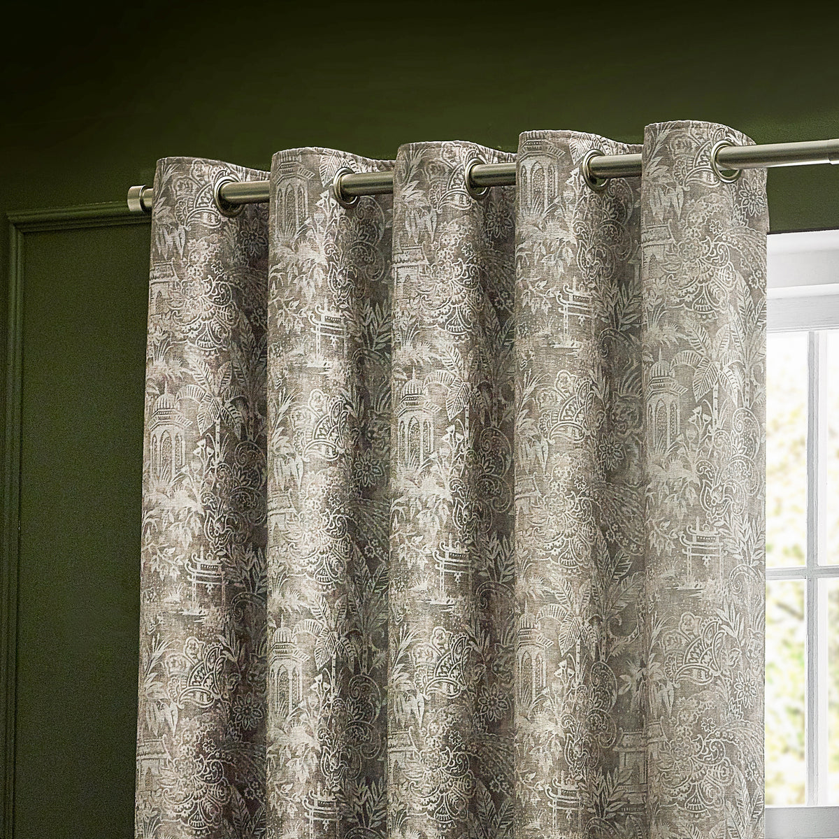 Bengal 228X137 Eyelet Curtains Linen