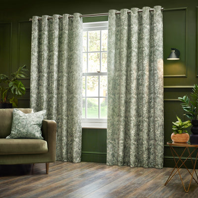 Bengal Lined Chenille Eyelet Curtains