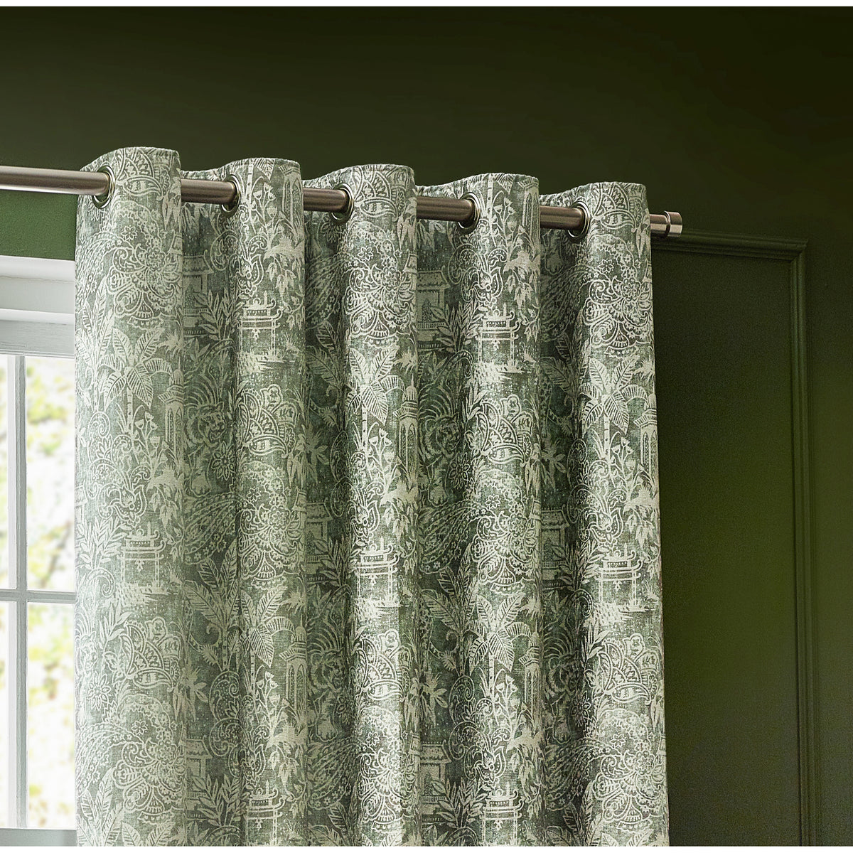 Bengal 228X137 Eyelet Curtains Sage