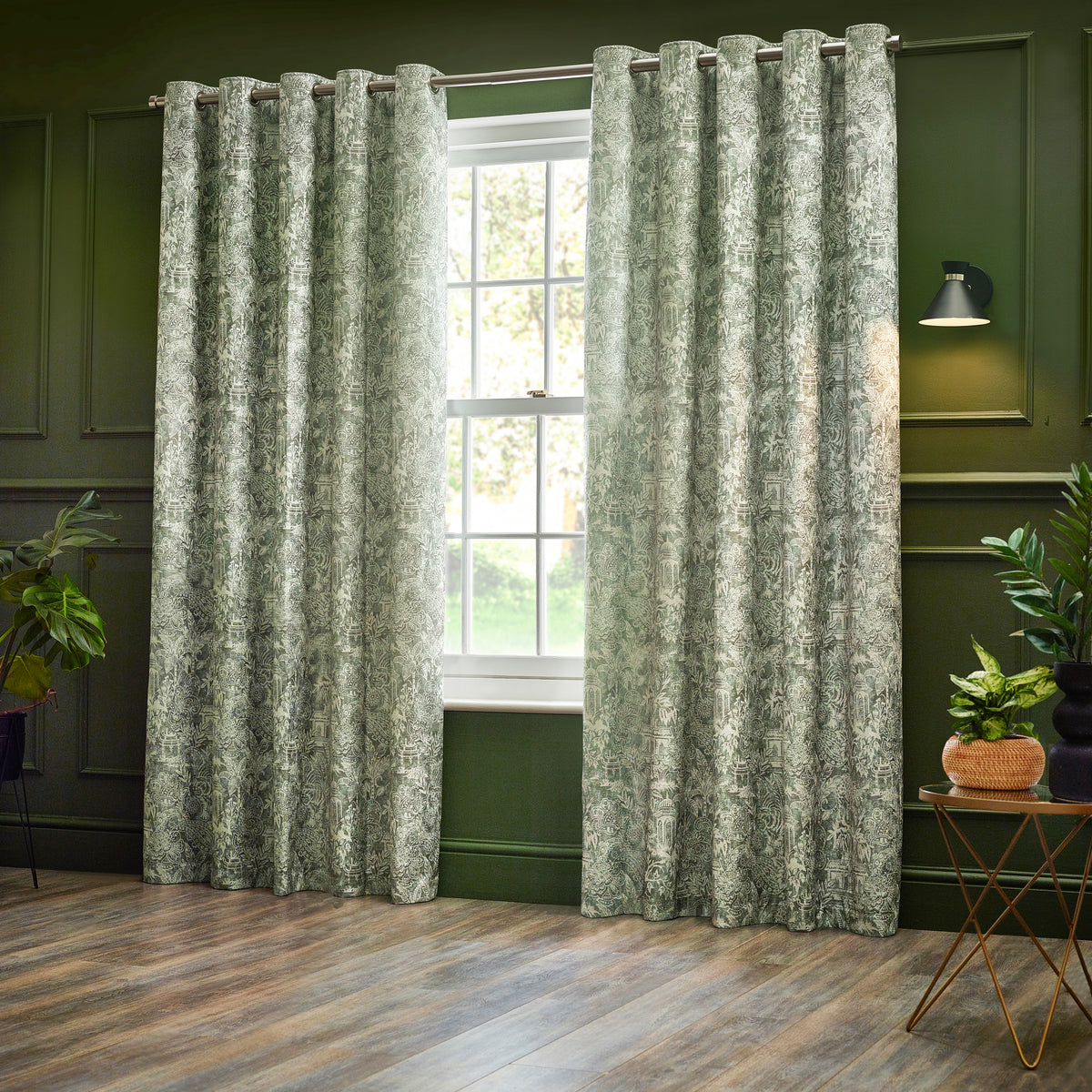 Bengal 228X137 Eyelet Curtains Sage