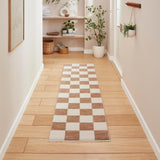 Beige Norwood Checkerboard Runner Rug from Roseland Furniture