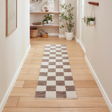 Grey Norwood Checkerboard Runner Rug from Roseland Furniture