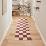 Plum Norwood Checkerboard Runner Rug from Roseland Furniture