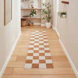 Walnut Norwood Checkerboard Runner Rug from Roseland Furniture