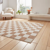 Beige Norwood Checkerboard Rug from Roseland Furniture