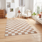 Beige Norwood Checkerboard Rug from Roseland Furniture