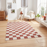 Plum Norwood Checkerboard Rug from Roseland Furniture