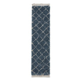 Blue Willow Shaggy Tasselled Diamond Runner Rug from Roseland Furniture