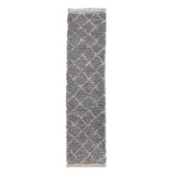 Grey Willow Shaggy Tasselled Diamond Runner Rug from Roseland Furniture