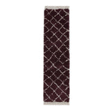 Purple Willow Shaggy Tasselled Diamond Runner Rug from Roseland Furniture