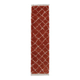 Rust Willow Shaggy Tasselled Diamond Runner Rug from Roseland Furniture