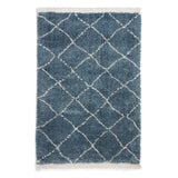 Blue Willow Shaggy Tasselled Diamond Rug from Roseland Furniture