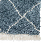 Blue Willow Shaggy Tasselled Diamond Rug from Roseland Furniture