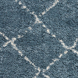 Blue Willow Shaggy Tasselled Diamond Rug from Roseland Furniture