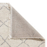 Cream Willow Shaggy Tasselled Diamond Rug from Roseland Furniture