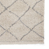 Cream Willow Shaggy Tasselled Diamond Rug from Roseland Furniture