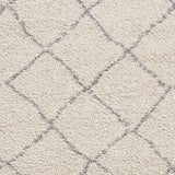 Cream Willow Shaggy Tasselled Diamond Rug from Roseland Furniture