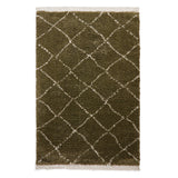 Green Willow Shaggy Tasselled Diamond Rug from Roseland Furniture