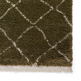 Green Willow Shaggy Tasselled Diamond Rug from Roseland Furniture