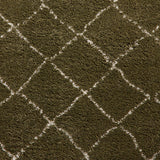 Green Willow Shaggy Tasselled Diamond Rug from Roseland Furniture