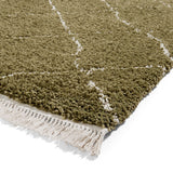 Green Willow Shaggy Tasselled Diamond Rug from Roseland Furniture