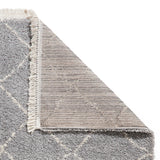 Grey Willow Shaggy Tasselled Diamond Rug from Roseland Furniture