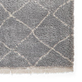 Grey Willow Shaggy Tasselled Diamond Rug from Roseland Furniture