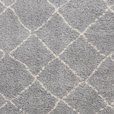 Grey Willow Shaggy Tasselled Diamond Rug from Roseland Furniture