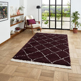 Purple Willow Shaggy Tasselled Diamond Rug from Roseland Furniture